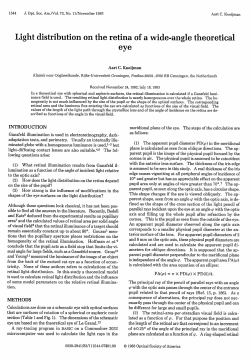 Light distribution on the retina of a wide-angle