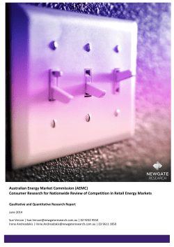 Consumer Research for Nationwide Review of Competition in