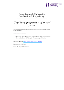 Capillary properties of model pores