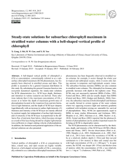 Steady-state solutions for subsurface chlorophyll maximum in