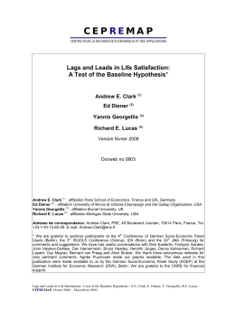 Lags and Leads in Life Satisfaction: A Test of the