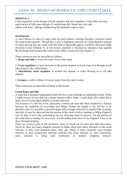 CE010 701 DESIGN OF HYDRAULIC STRUCTURES