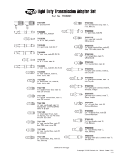 Light Duty Transmission Adaptor Set