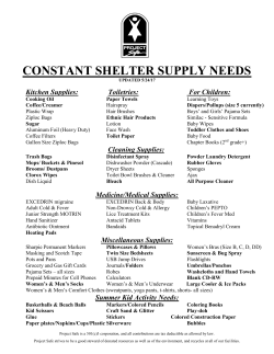 constant shelter supply needs