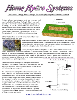 Geothermal Energy Trench design for cooling Hydroponic Nutrient