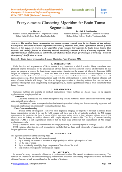 Fuzzy c-means Clustering Algorithm for Brain Tumor