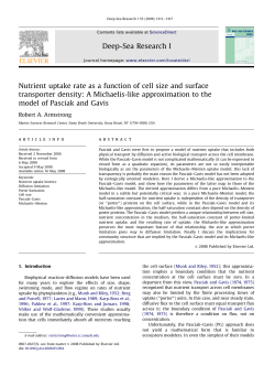 Nutrient uptake rate as a function of cell size and surface transporter