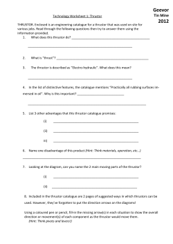 Technology Worksheet 1 Thrustors
