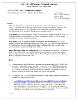 Non-ACGME Accredited Fellowships