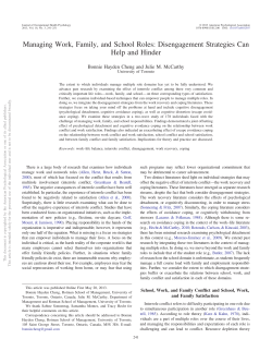 Managing Work, Family, and School Roles