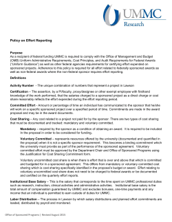 Policy on Effort Reporting