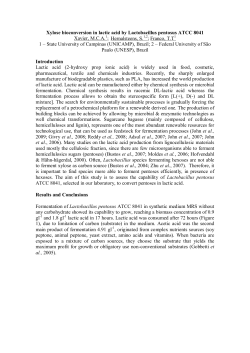 Xylose bioconversion in lactic acid by Lactobacillus pentosus ATCC