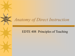 Anatomy of Direct Instruction