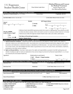 Place Patient Label Here CONSUM 041415 Page 1 of 2 Section 1