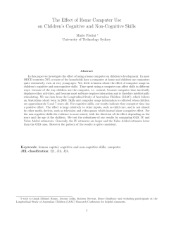 The Effect of Home Computer Use on Children`s Cognitive and Non