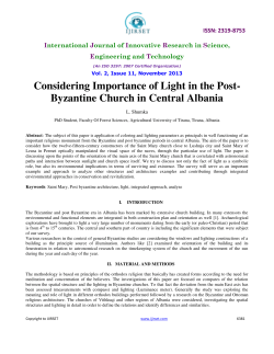 Considering Importance of Light in the Post- Byzantine