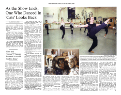 As the Show Ends, One Who Danced In `Cats` Looks