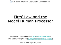 Fitts` Law and Model Human Processor
