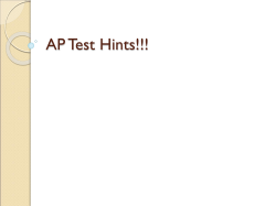 Mrs. Mayer`s AP Test Hints!!!