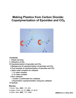 Copolymerization of Epoxides and CO2