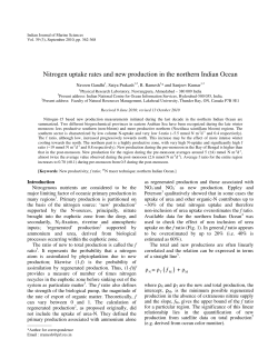 Nitrogen uptake rates and new production in the northern Indian