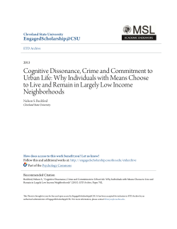 Cognitive Dissonance, Crime and Commitment to Urban Life: Why
