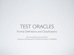 Formal Definitions and Classifications