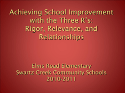 Achieving School Improvement with the Three R`s