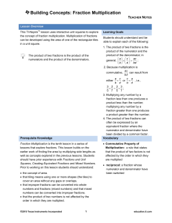 Fraction Multiplication - TI Education