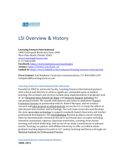Learning Sciences International (LSI) Overview