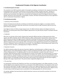 Fundamental Principles of the Nigerian Constitution