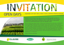 OPEN DAYS September 25th-28th 2012, 9.00