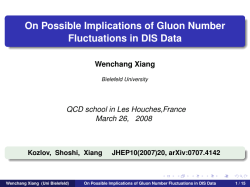 On Possible Implications of Gluon Number Fluctuations in DIS