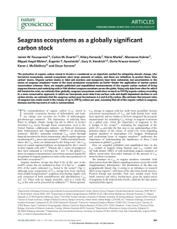 Seagrass ecosystems as a globally significant carbon stock. Nature