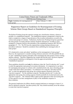 Guidelines on the Rearrangement of the Main Groups