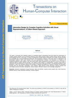 Interaction Design for Complex Cognitive Activities with Visual