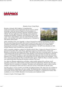 Bionatics Grows Virtual Plants Bionatics, (formerly