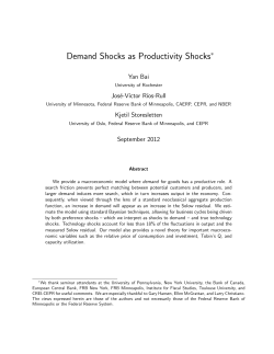 Demand Shocks as Productivity Shocks