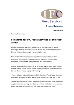 Press Release First time for IFC Fleet Services at the Fleet Show