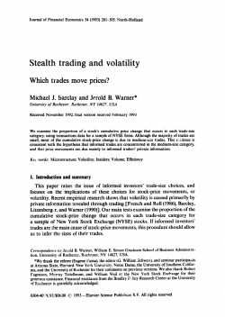 tealth trading and volatility - Simon Business School