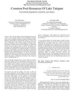 Common Pool Resources Of Lake Takapan