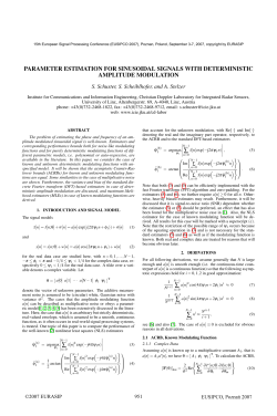 Parameter Estimation for Sinusoidal Signals with
