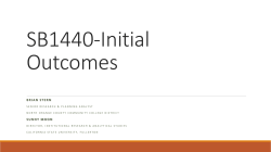 SB1440-Initial Outcomes - California Association for Institutional