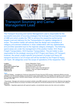 Transport Sourcing and Carrier Management Lead