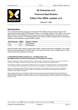 SC Enterprise v4.2 Technical Specification Edition Plan WSDL