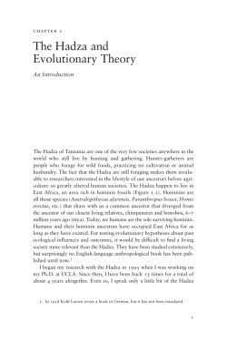 The Hadza and Evolutionary Theory