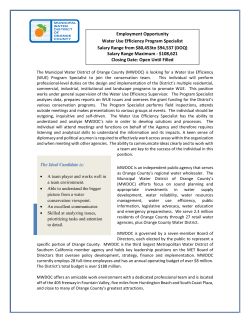 Employment Opportunity Water Use Efficiency Program