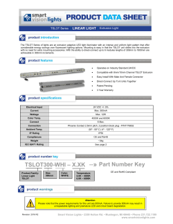 Part Number Key TSLOT300-WHI &ndash; X.XK