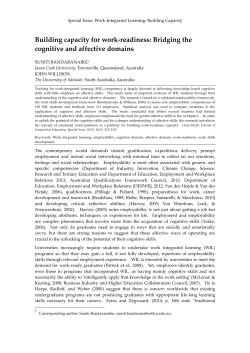 Building capacity for work-readiness: Bridging the cognitive and