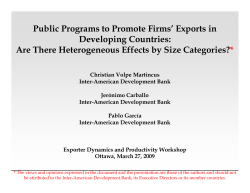 Public Programs to Promote Firms` Exports in Developing Countries